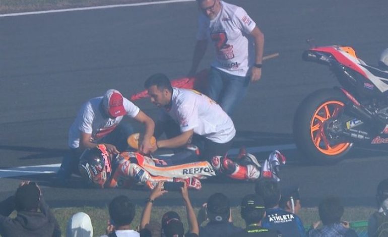 Ternyata Pembalap Ini yang Bikin Marc Marquez Cedera Saat Selebrasi